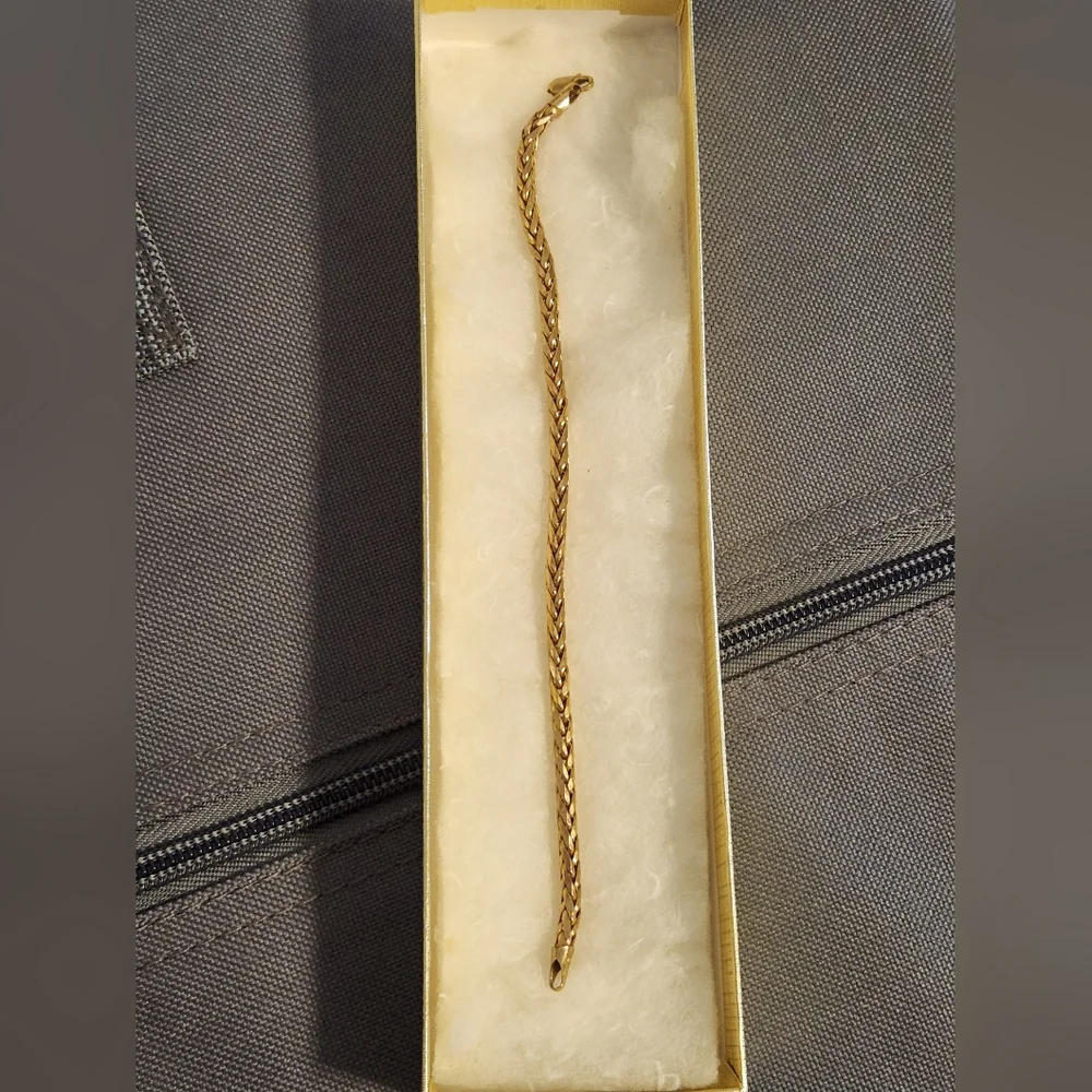Solid 10K Gold Italian Chain Bracelet – 4g – Clasp Stamped 417 – Vintage